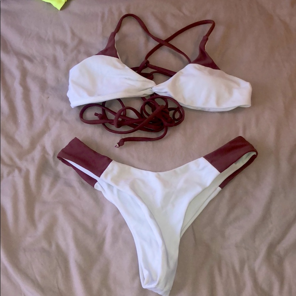 SHEIN strappy cheeky bikini set